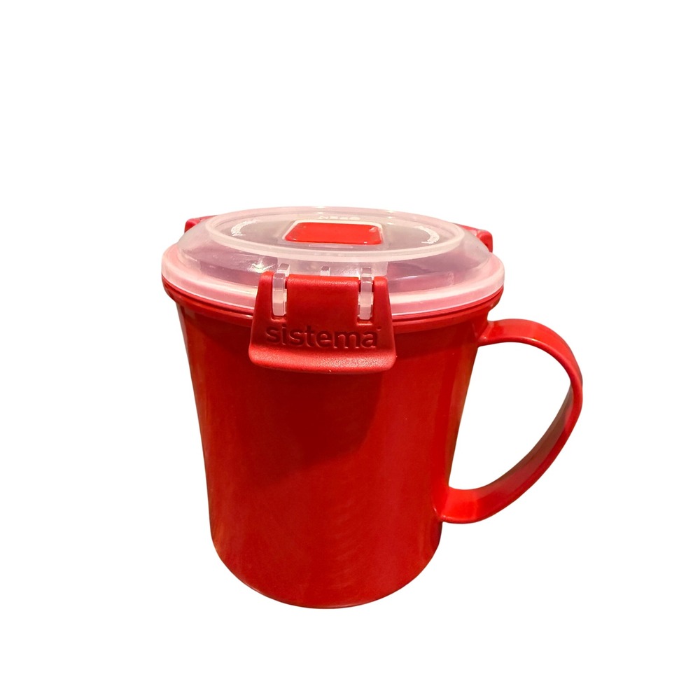 Sistema Red Microwave Soup Mug BPA Free Plastic Container/ Vent Lid 22oz 2010